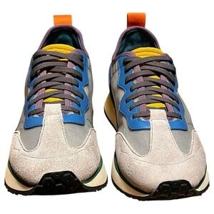 GREATS Brooklyn Running Sneakers Mens 10 Womens 12 Cream Blue Green Yellow Retro